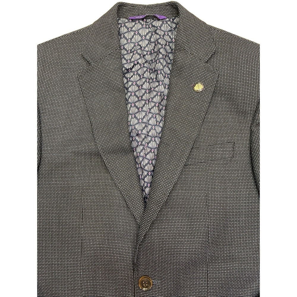 Ted Baker London Endurance Jay SPJ 36R Wool Navy Charcoal Blazer Sport Coat - Picture 5 of 12